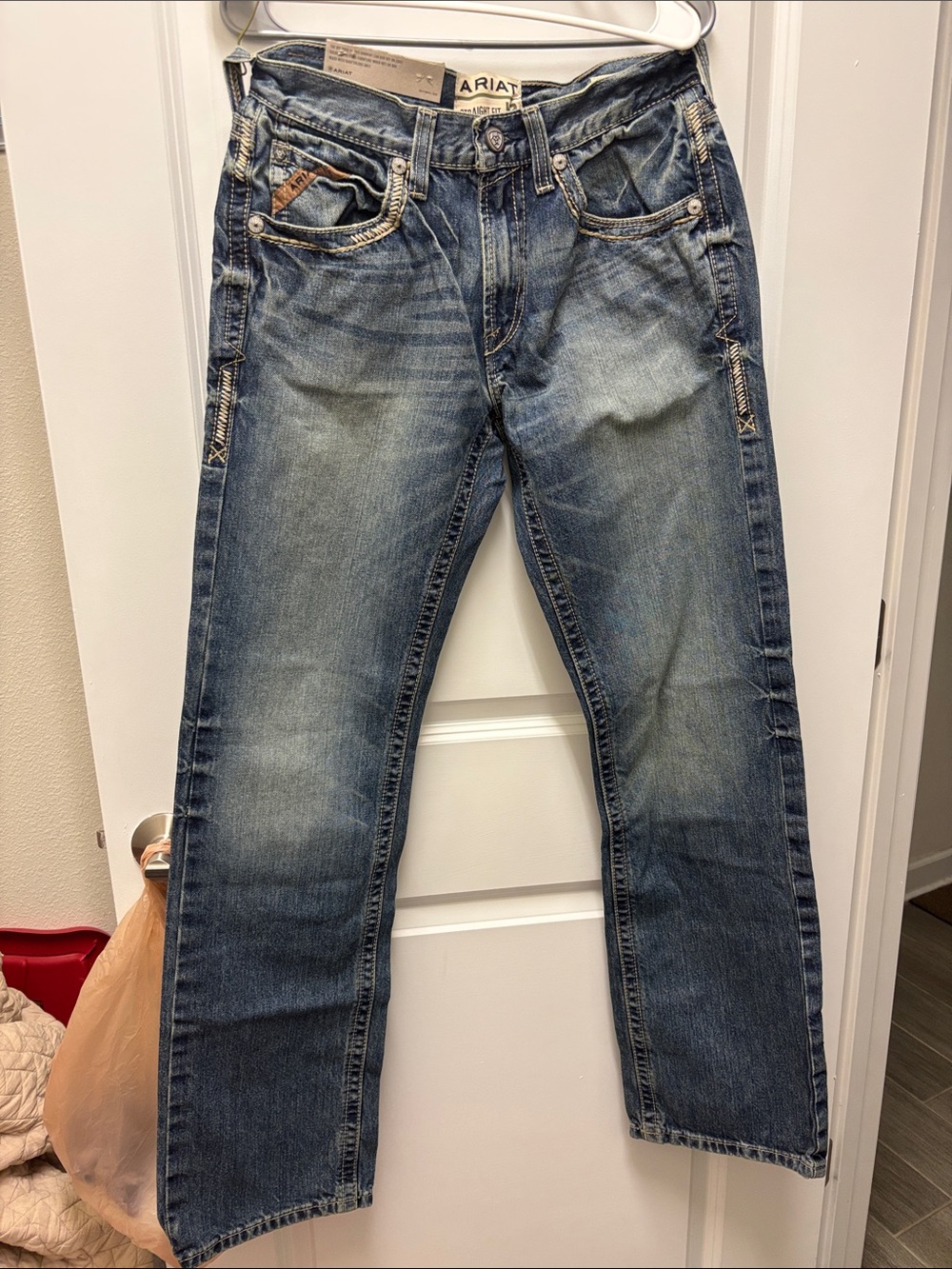 Ariat Men's Distressed Medium Wash Straight Jeans